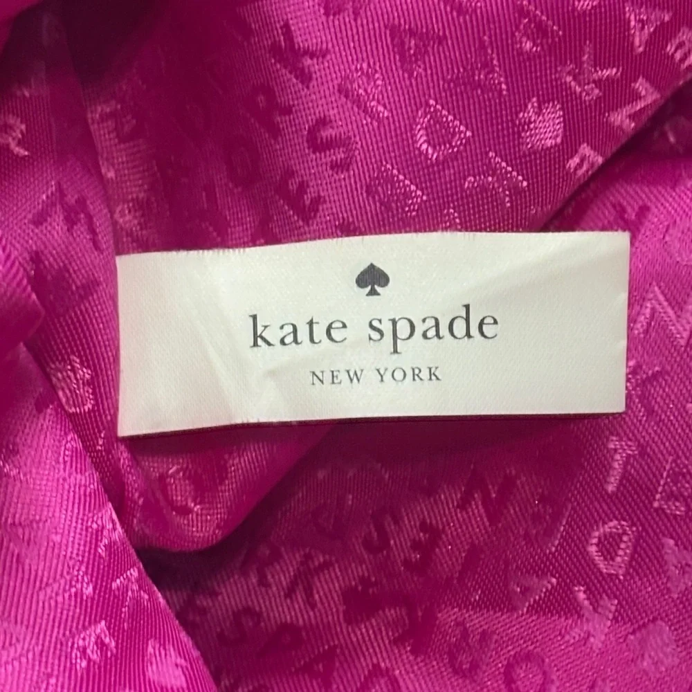 Kate Spade New York Black White Stripe Foldable Travel Tote Weekender Bag